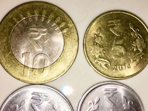INDIA SET X 4  10 RUPEE TO 1 RUPEE 2012-2015 ( 1 BID TAKES ALL)