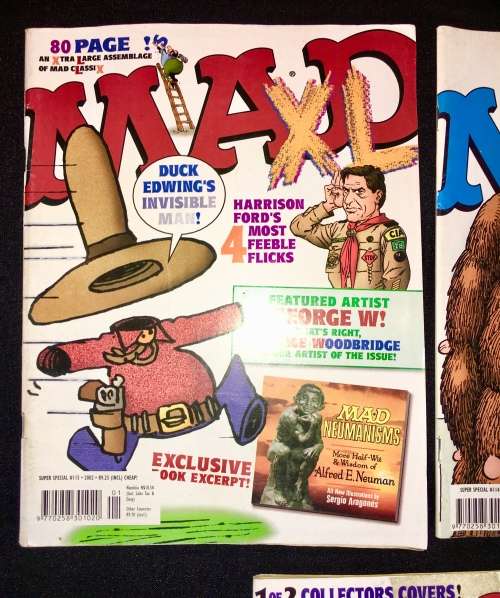 MAD MAG X3,,,#114,#115,(#20 COLLECTORS COVER) (2001-2002)1 BID TAKES ALL.
