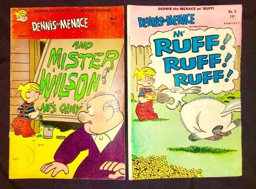 DENNIS THE MENACE AND MISTER WILSON NO 1  & NO 2 1969 (FAWCETT)VF+