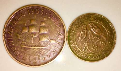 1953 1/2 PENNY & 1/4 PENNY