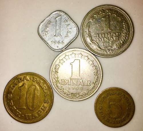 YUGOSLAVIA  1 DINARA X 3 & 10 PARA, 5 PA 1965-1968(1 BID TAKES ALL)