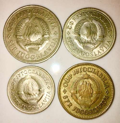 YUGOSLAVIA  X 4  5 DINARA, 2 DINARA, 1 DINARA  & 50 PARA, 1971-1978(1 BID TAKES ALL)