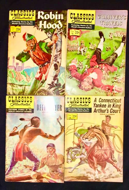 CLASSIC ILLUSTRATED X 4   NO 7  , NO 16 , NO 17 , NO 24   1969 (GILBERSON)F TO F+