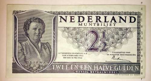 2 1/2 GULDEN NEDERLAND 1943