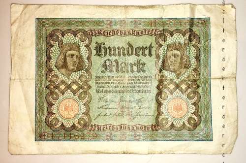 100 MARK 1920 GERMANY BIG NOTE