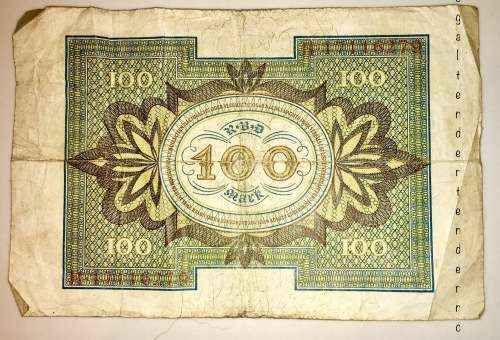 100 MARK 1920 GERMANY BIG NOTE
