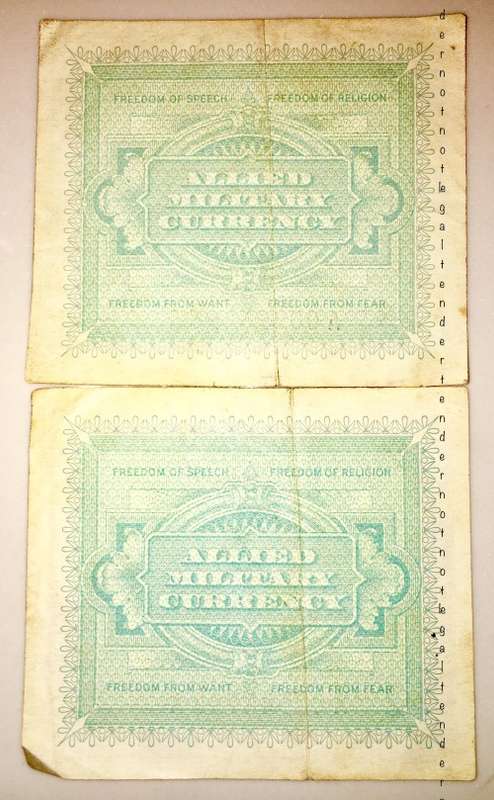 ITALY X2,,,, 5 LIRE & 2 LIRE 1943
