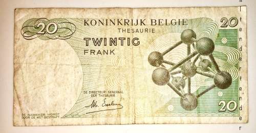 BELGIUM 20 FRANCS 1964