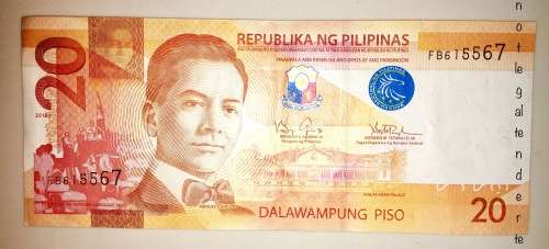 PHILIPPINES 20 PISO HIGH GRADE NOTE