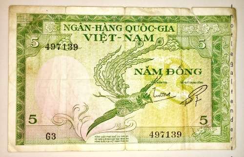 SOUTH VIETNAM 5 DONG 1955 SERIES G