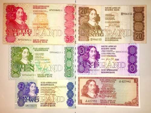 COMPLETE SET OF GPC DE KOCK  & DECIMAL NOTES 1973 R50 - R1 UNC-EF  [1 BID TAKES ALL]