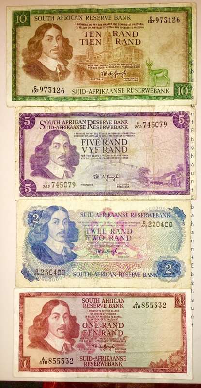 COMPLETE SET OF TW DE JONG & DECIMALS R10-R1 1967[1 BID TAKES ALL]