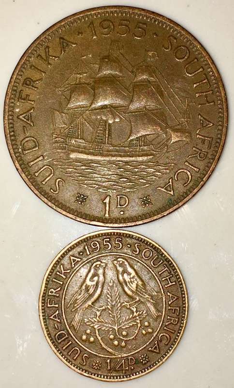 1955 1 PENNY and QUARTER PENNY