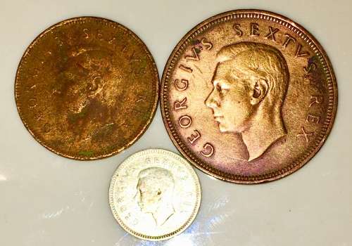 SA UNION SILVER 1951 TICKEY - 1 PENNY &, 1/2 PENNY(1 BID TAKES ALL)