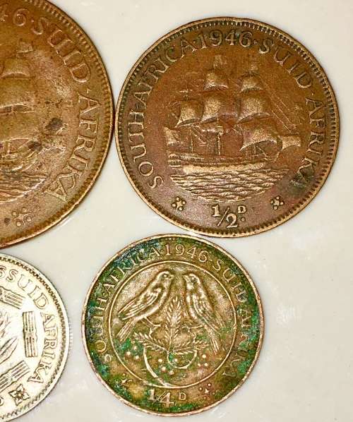 1946 TICKEY, 1 PENNY 1/2 PENNY & 1/4 PENNY