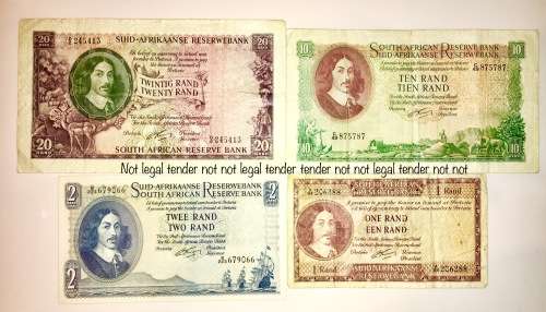 G,RISSIK COMPLETE SET OF 1961; R20 , R10 , R2 & R1 (1 BID TAKES ALL)