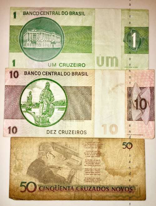 BRASIL X3,,, 50 CRUZADOS, 10 CRUZADOS & 1 CRUZADOS [1 BID TAKES ALL]