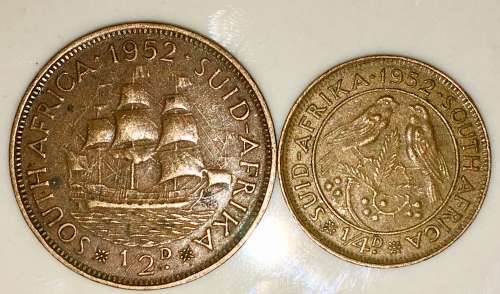 1952 1/4 PENNY & 1/2 PENNY