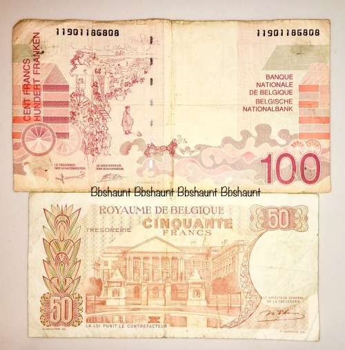 BELGIUM X2 100 FRANCS & 50 FRANCS