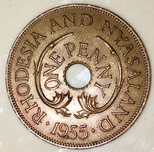 RHODESIA & NYASALAND 1 PENNY 1955