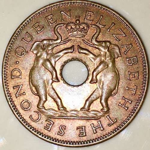RHODESIA & NYASALAND 1 PENNY 1955