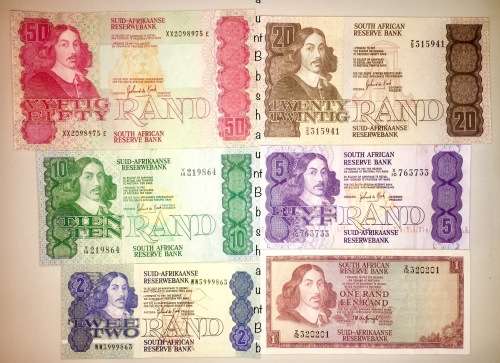 GPC DE KOCK COMPLETE SET OF REPLACEMENT NOTES & DECIMALS 1973 R50 - R1 UNC-AUNC [1 BID TAKES ALL]