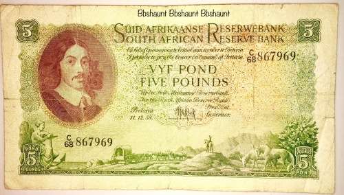 5 POUNDS 1958-12-11 AFR/ENG