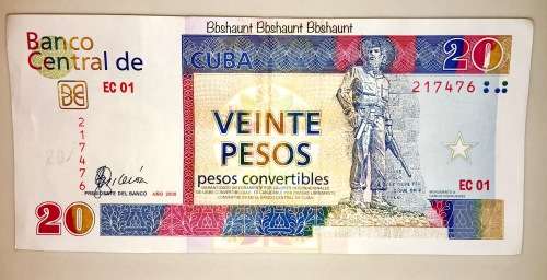 CUBA 20 PESOS CONVERTIBLES 2008 RARE
