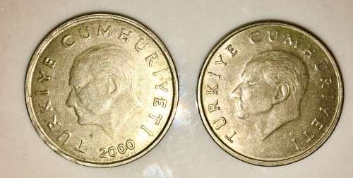 TURKEY X2,,,,50 LIRA  & 25 LIRA  2000
