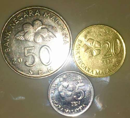 MALAYSIA X3,,,50 SEN , 20 SEN & 5 SEN 2005-2016