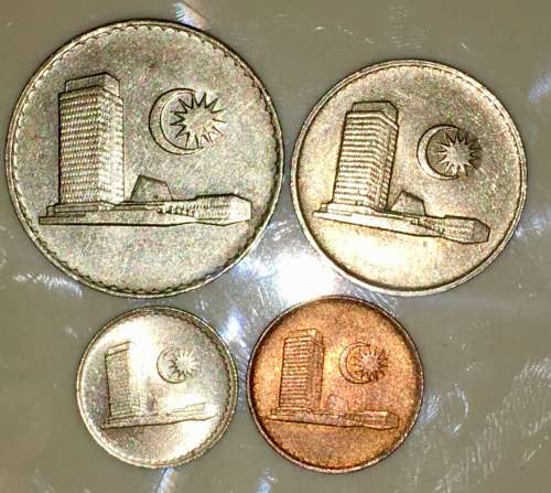 MALAYSIA X4,,,50 SEN , 20 SEN , 5 SEN & 1 SEN 1980s