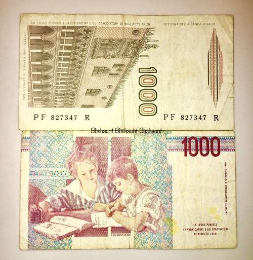 ITALY X2,,1000 LIRE 1982 &1990