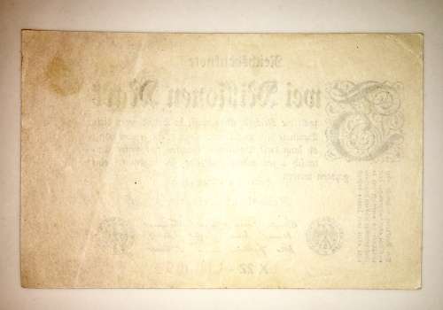 GERMAN EMPIRE 2 MILLION MARK X22- 9 AUGUST 1923 BERLIN
