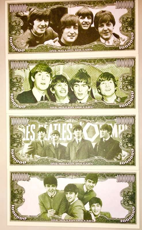 FANTASY NOTE THE BEATLES SET $1 MILL USA UNC  GEM