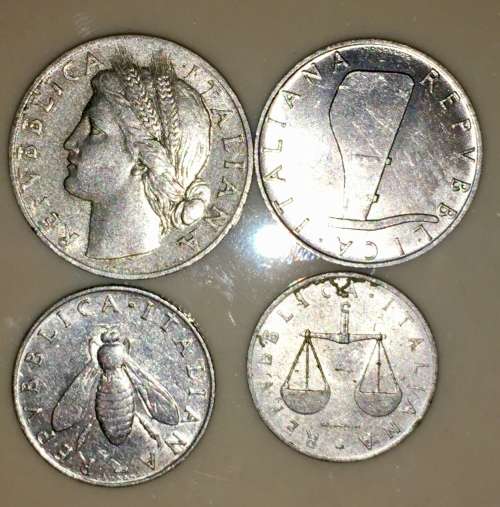 ITALY SET X4 ,,,,5 LIRE, 2 LIRE, & 1 LIRE 1949-1957