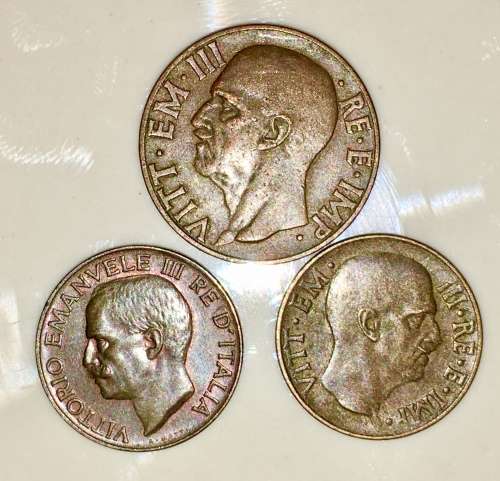 ITALY SET X6 ,,,,10 LIRE 1939, 5 LIRE 1939, 5 LIRE 1932