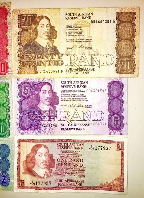COMPLETE SET OF DECIMALS & JAN VAN RIEBEECK  VARIOUS GOVERNORS R50- R1...1966-1990 [1 BID TAKES ALL)