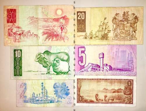 COMPLETE SET OF DECIMALS & JAN VAN RIEBEECK  VARIOUS GOVERNORS R50- R1...1966-1990 [1 BID TAKES ALL)