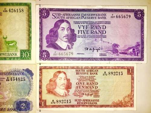 COMPLETE SET OF TW DE JONG & DECIMALS HIGH GRADE NOTES R10 -R1 1966-1973 ( 1 BID TAKES ALL)