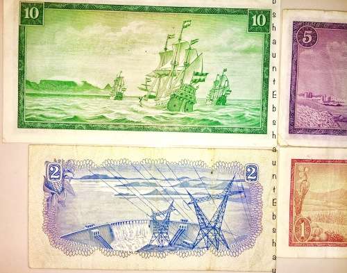 COMPLETE SET OF TW DE JONG & DECIMALS HIGH GRADE NOTES R10 -R1 1966-1973 ( 1 BID TAKES ALL)