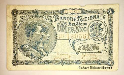 BELGIUM 1 FRANCS 1922-05-03