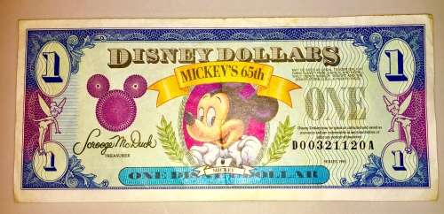 DISNEY 1 DOLLAR 65TH BIRTHDAY 1993
