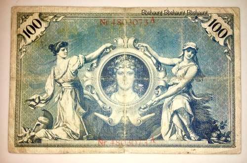 GERMAN 100 MARK 1903 REICHSBANKNOTE BERLIN  RED SEAL