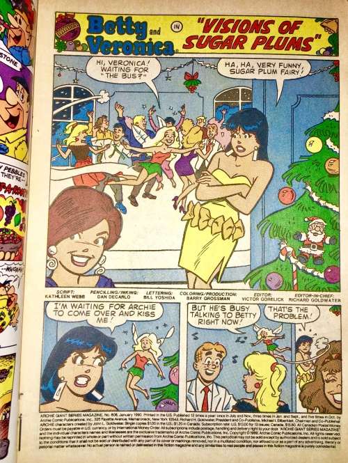 BETTY & VERONICA CHRISTMAS  NO 606 1990 (ARCHIE GIANT SERIES)F