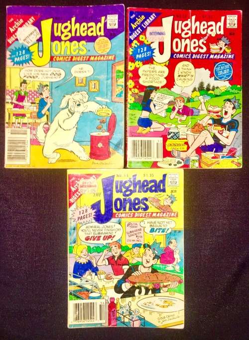 JUGHEAD JONES X3,,,,NO 51,NO 52,NO 54   1988 (ARCHIE DIGEST LIBRARY)VG