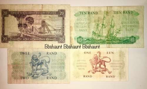 MH DE KOCK COMPLETE SET OF 1961; R20 , R10 , R2 & R1 (1 BID TAKES ALL)