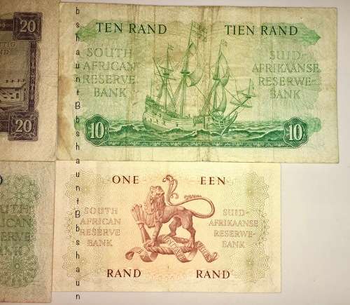 MH DE KOCK COMPLETE SET OF 1961; R20 , R10 , R2 & R1 (1 BID TAKES ALL)