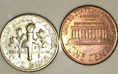 U.S.A X2 ,,,,1 DIME &1 CENT  1992