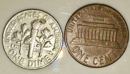 U.S.A   ,,,,,1 DIME and 1 CENT  1968