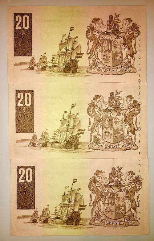 R20 X3 IN SEQUENCE AB8666801-803  C.L. STALS UNC [1 BID TAKES ALL]